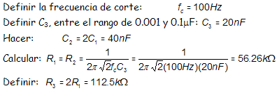 Diseño Filtro Pasa Bajas de 100Hz (80dB/dec) Distribuir contenido